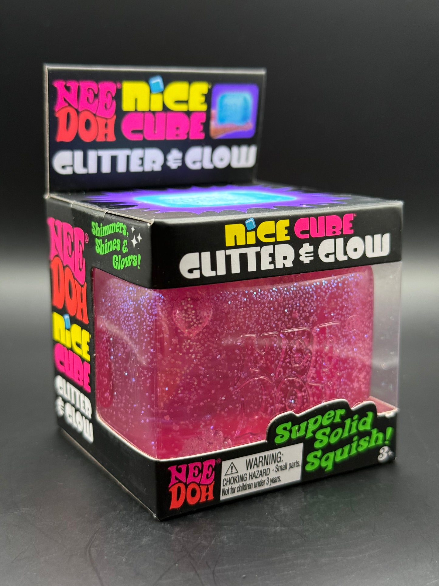 NeeDoh Nice Cube Glitter Glow (Pink)