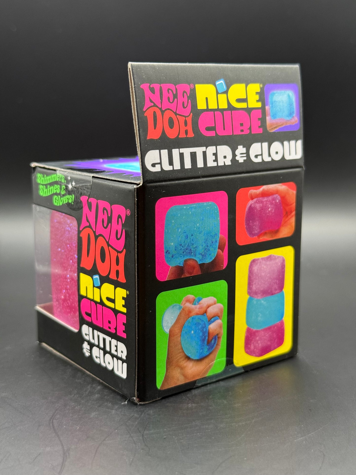 NeeDoh Nice Cube Glitter Glow (Pink)